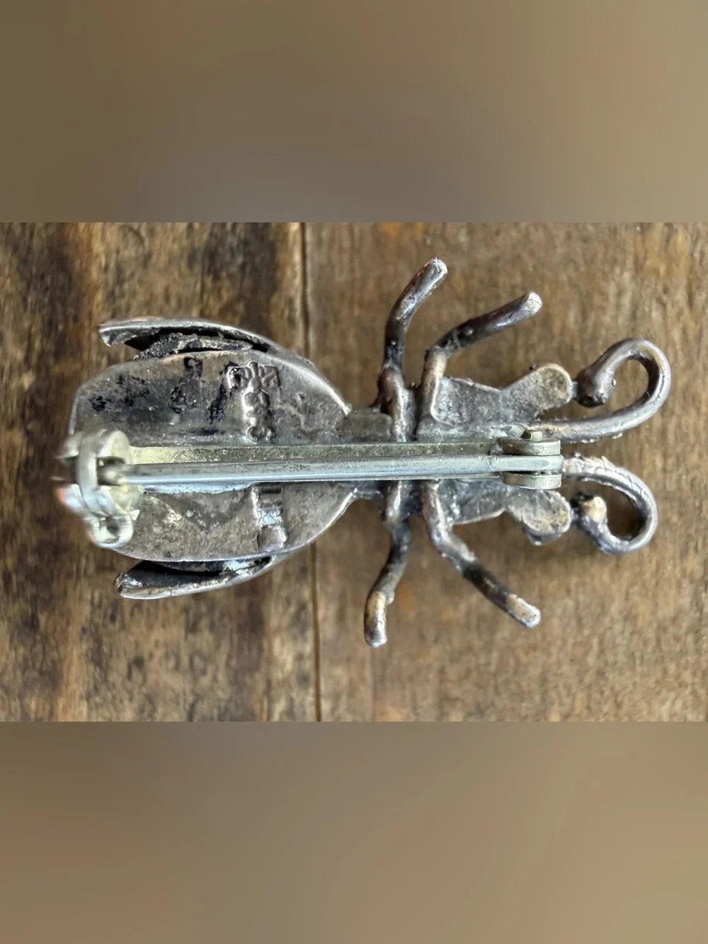 Vintage Native Maisel’s Sterling Silver Turquoise Bug Insect Pin Brooch